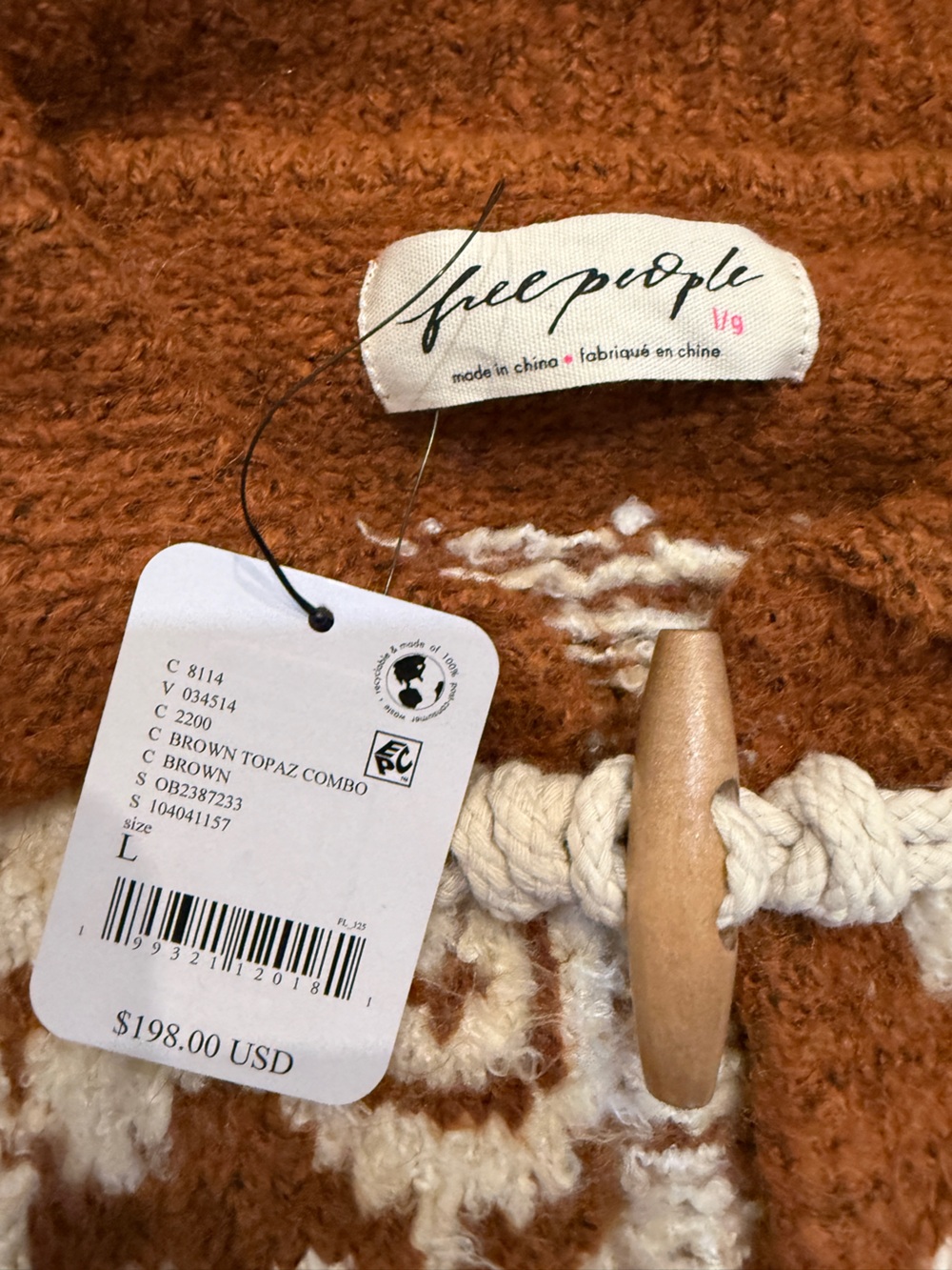 Free People Home Sweet Home Cardi- Brown Topaz Bunny Print - Picture 8 of 8